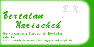 bertalan marischek business card